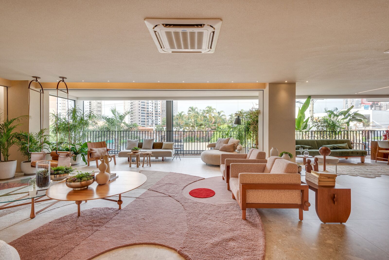 Living integrado do apartamento decorado